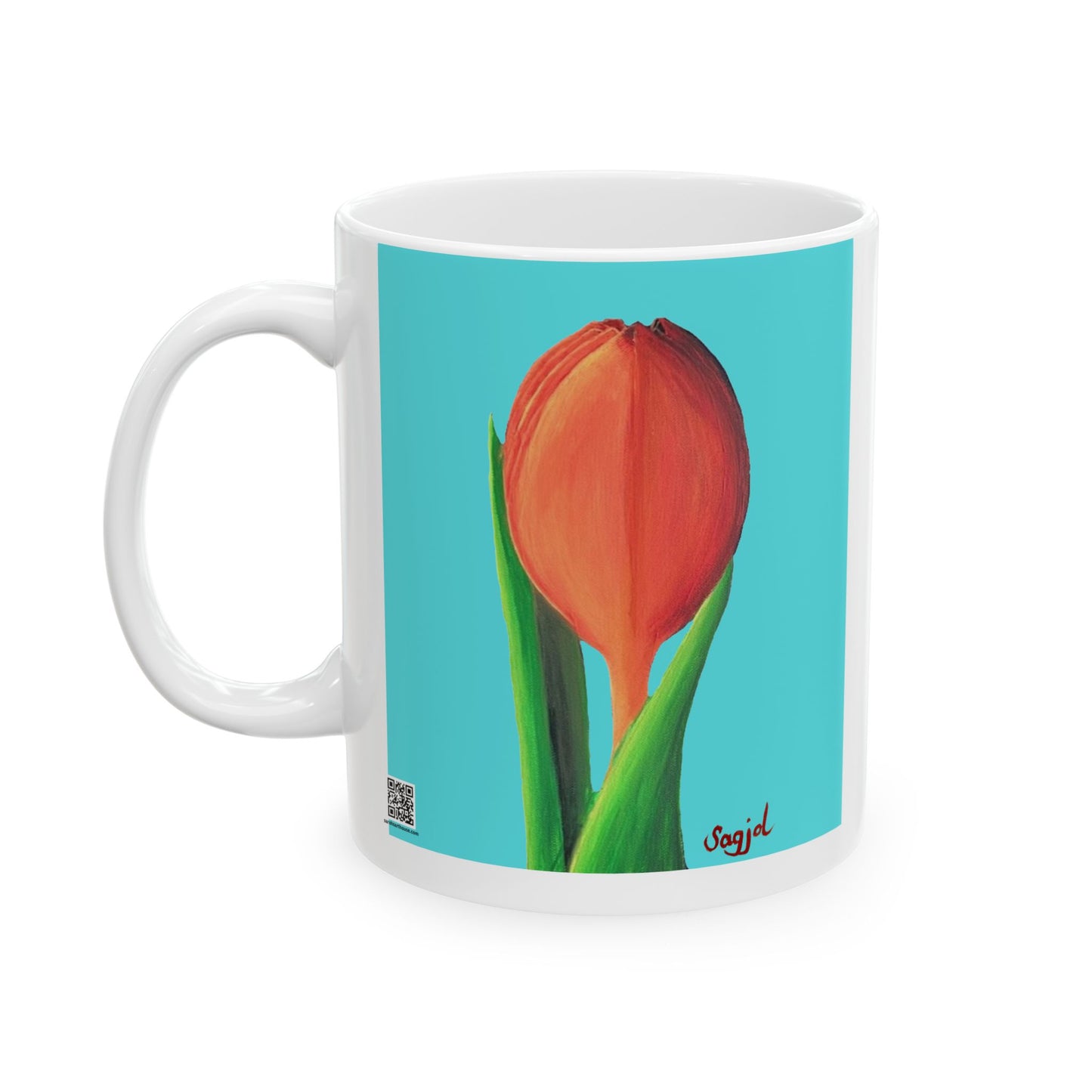 Colorful Ceramic Coffee Mug - Blue Tulip