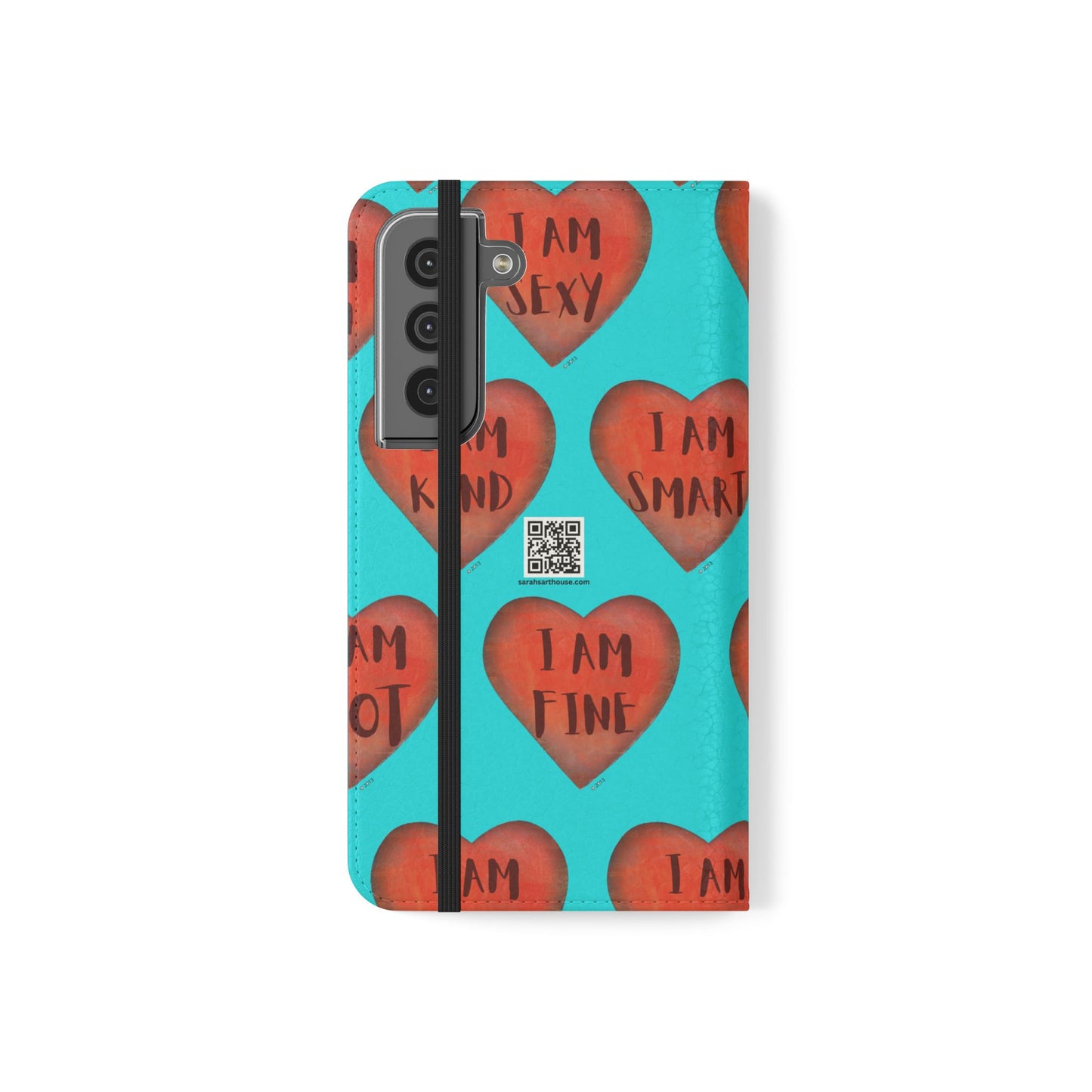 Phone Flip Cases - Wallet Phone case - Turquoise flip phone case - Heart Phone case - Love Gift - iphone wallet - Samsung Wallet
