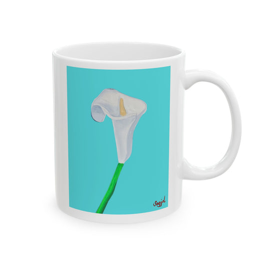 Colorful Ceramic Coffee Mug - Blue Lilly