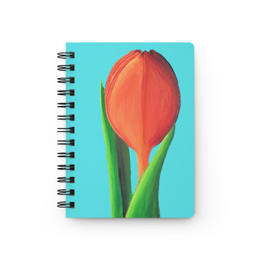 Spiral Bound Journal - Blue Tulip - original art note pad