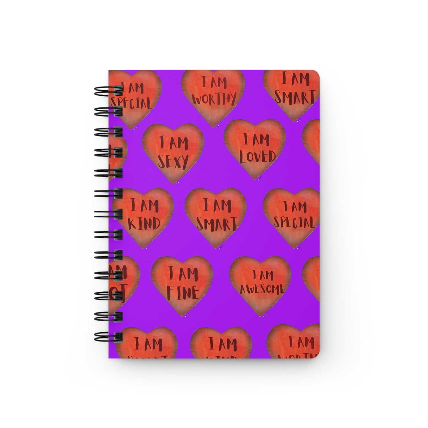 Spiral Bound Notebook - Purple motivational "Heart"- Note pad - College Dorm Decor - Gift for Her