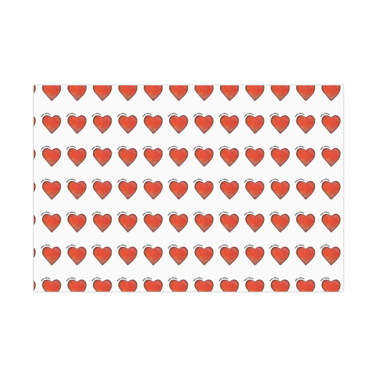 Gift Wrap Papers - "Happy Valentine" Heart Gift Paper -  Valentine Wrapping Paper