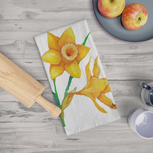 Spring Daffodil Tea Towel - Perfect for Home Decor and Gifting