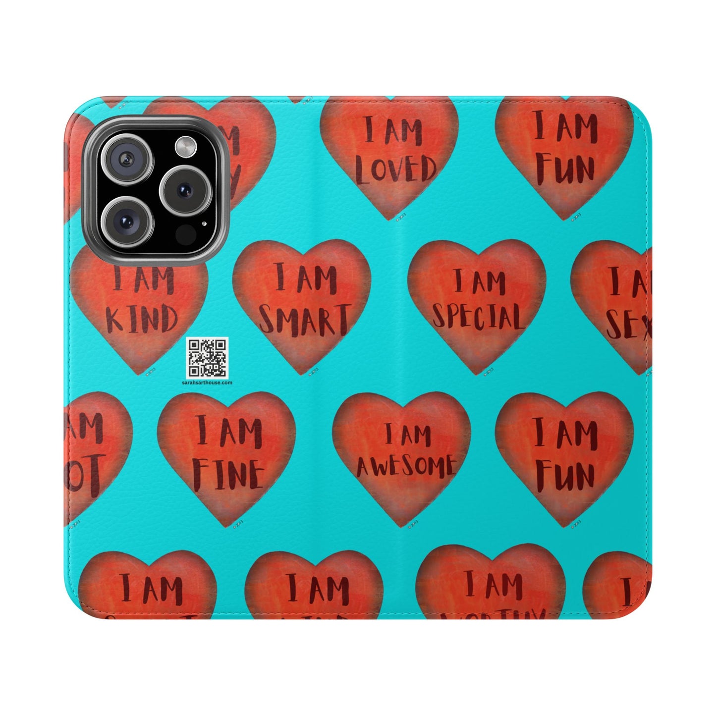 Phone Flip Cases - Wallet Phone case - Turquoise flip phone case - Heart Phone case - Love Gift - iphone wallet - Samsung Wallet