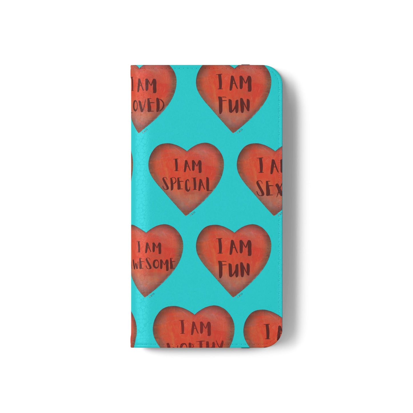 Phone Flip Cases - Wallet Phone case - Turquoise flip phone case - Heart Phone case - Love Gift - iphone wallet - Samsung Wallet