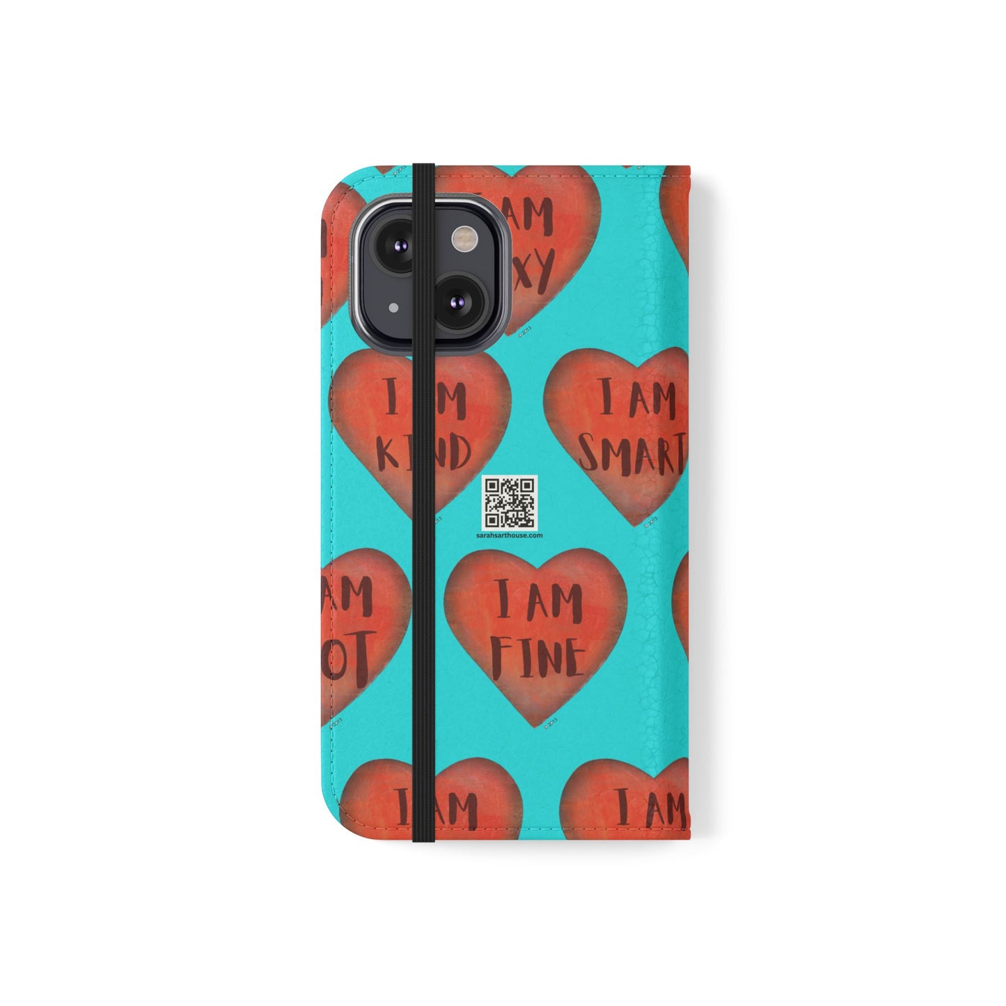 Phone Flip Cases - Wallet Phone case - Turquoise flip phone case - Heart Phone case - Love Gift - iphone wallet - Samsung Wallet