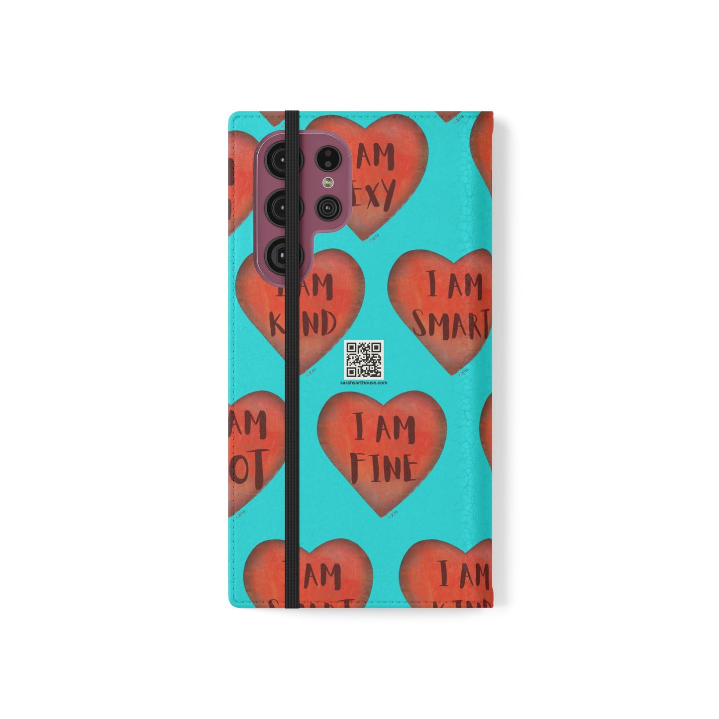 Phone Flip Cases - Wallet Phone case - Turquoise flip phone case - Heart Phone case - Love Gift - iphone wallet - Samsung Wallet