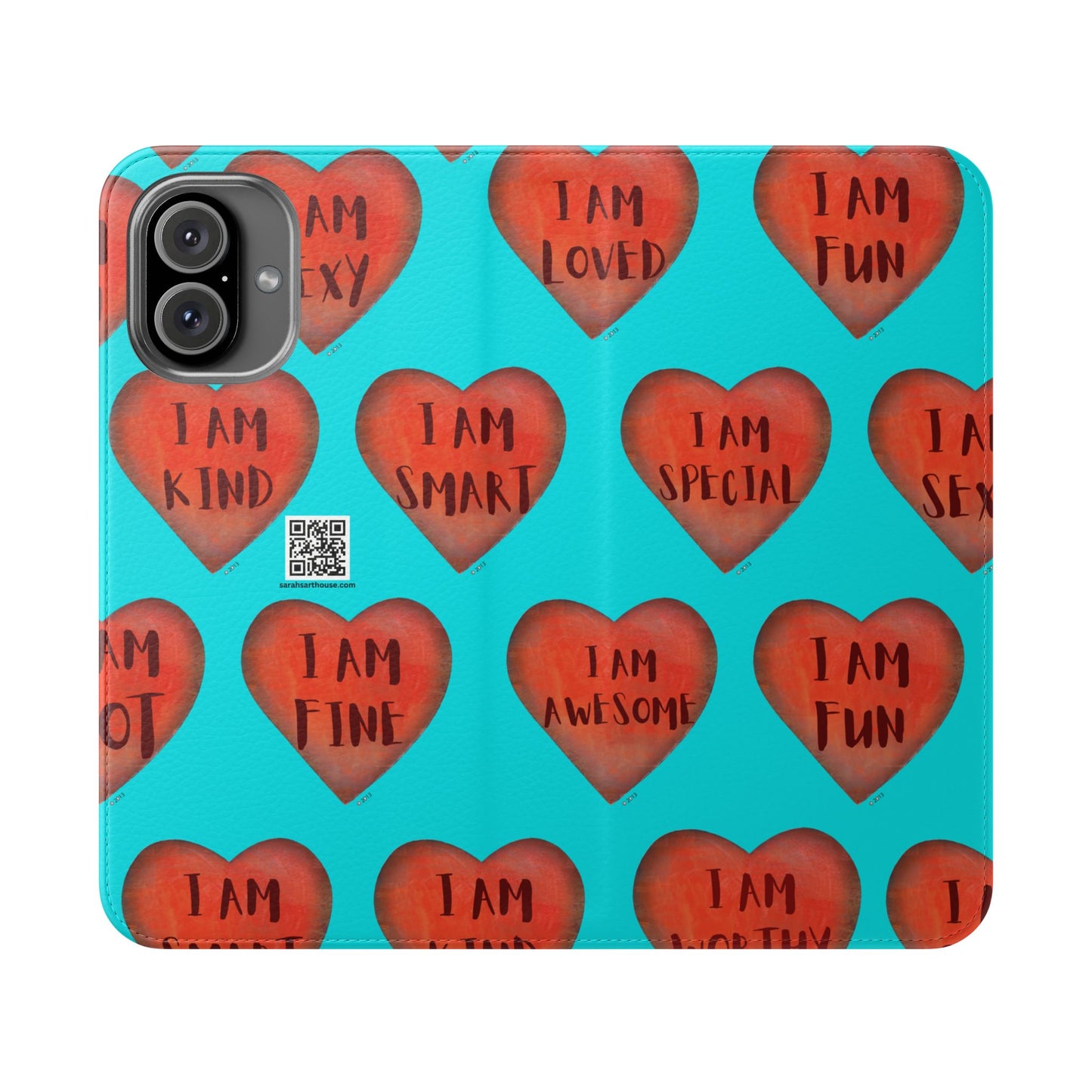 Phone Flip Cases - Wallet Phone case - Turquoise flip phone case - Heart Phone case - Love Gift - iphone wallet - Samsung Wallet