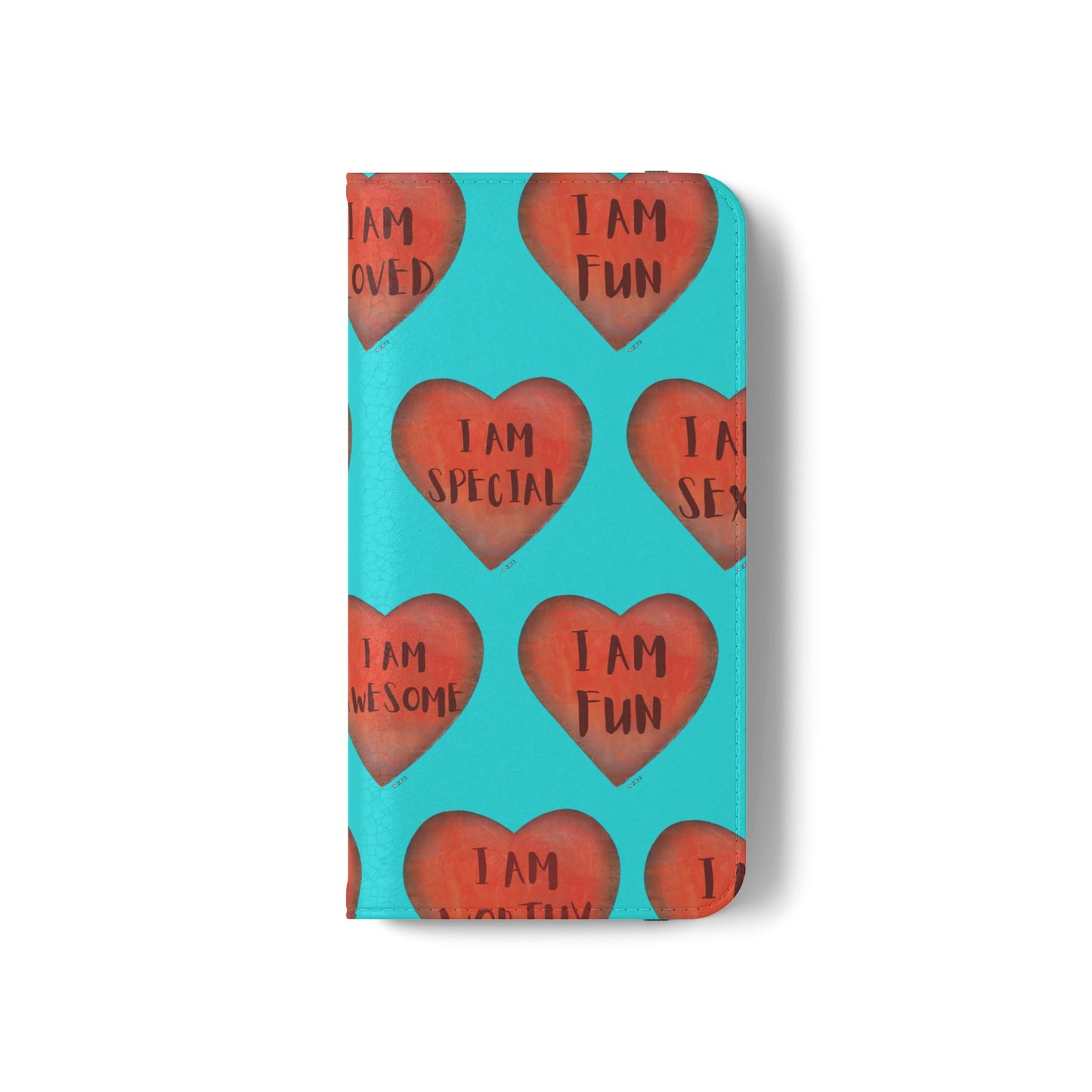 Phone Flip Cases - Wallet Phone case - Turquoise flip phone case - Heart Phone case - Love Gift - iphone wallet - Samsung Wallet
