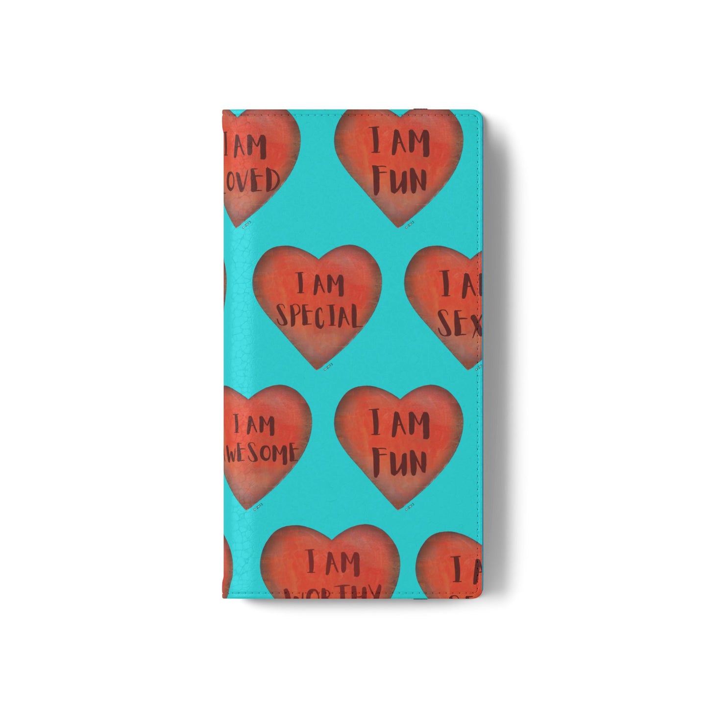 Phone Flip Cases - Wallet Phone case - Turquoise flip phone case - Heart Phone case - Love Gift - iphone wallet - Samsung Wallet
