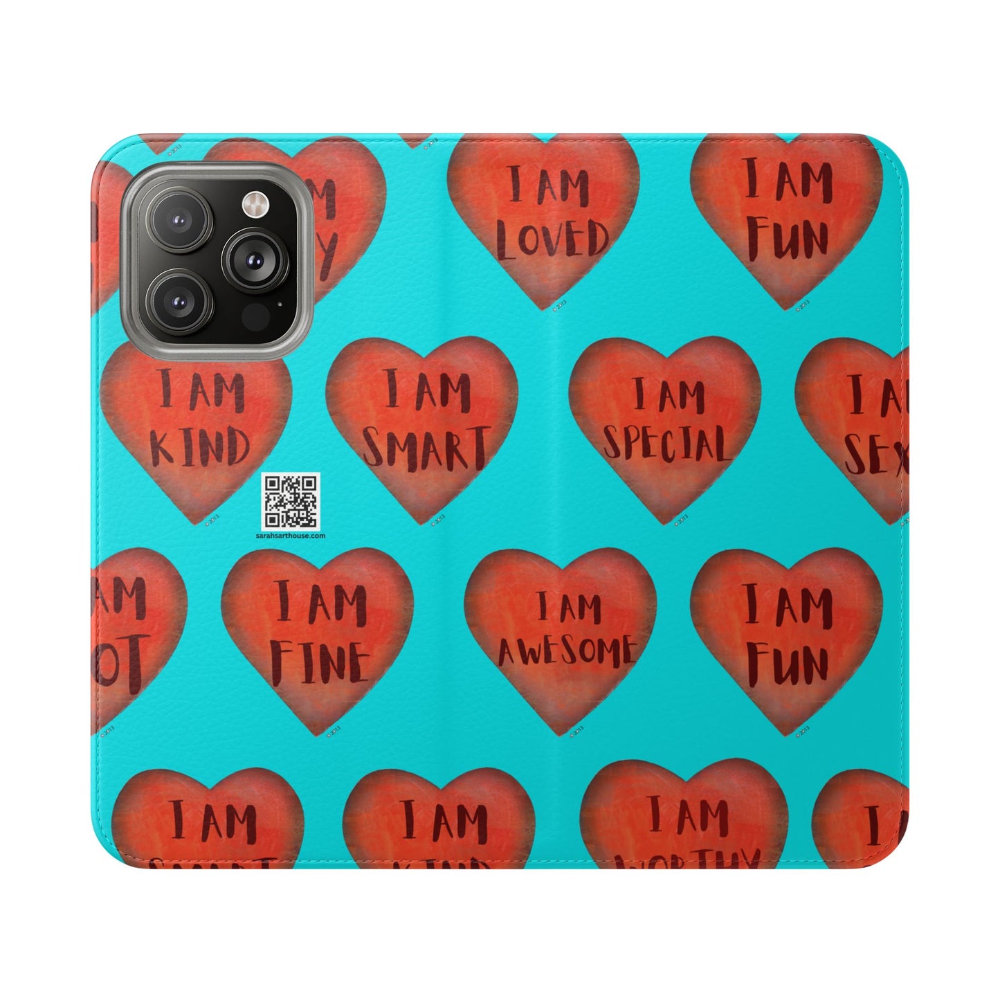 Phone Flip Cases - Wallet Phone case - Turquoise flip phone case - Heart Phone case - Love Gift - iphone wallet - Samsung Wallet