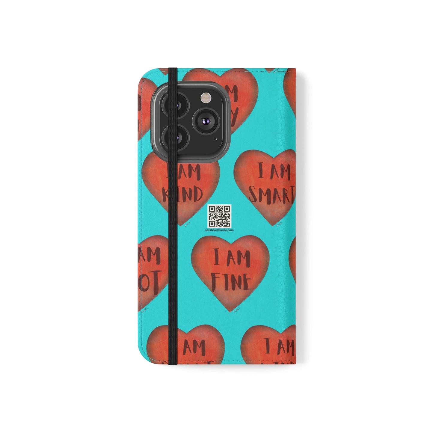 Phone Flip Cases - Wallet Phone case - Turquoise flip phone case - Heart Phone case - Love Gift - iphone wallet - Samsung Wallet