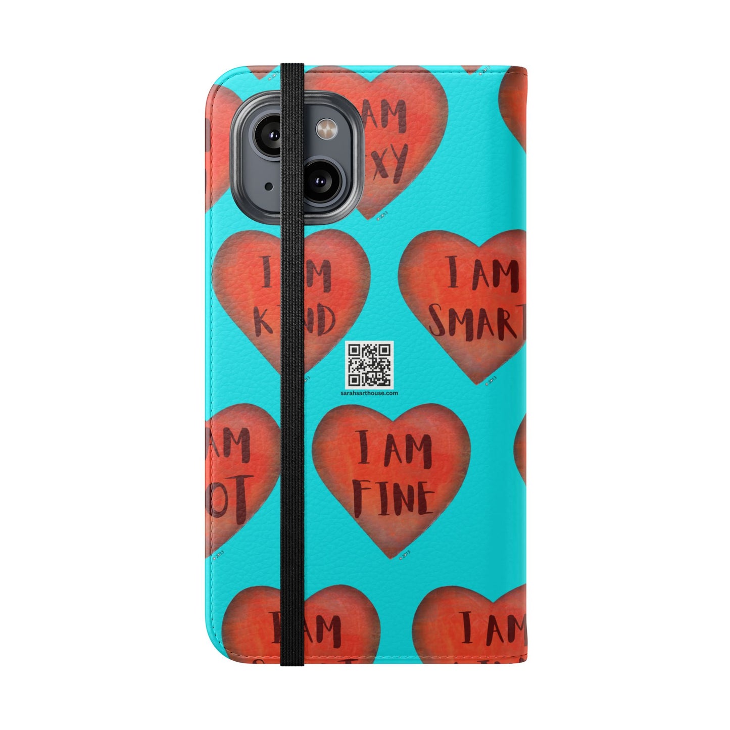 Phone Flip Cases - Wallet Phone case - Turquoise flip phone case - Heart Phone case - Love Gift - iphone wallet - Samsung Wallet