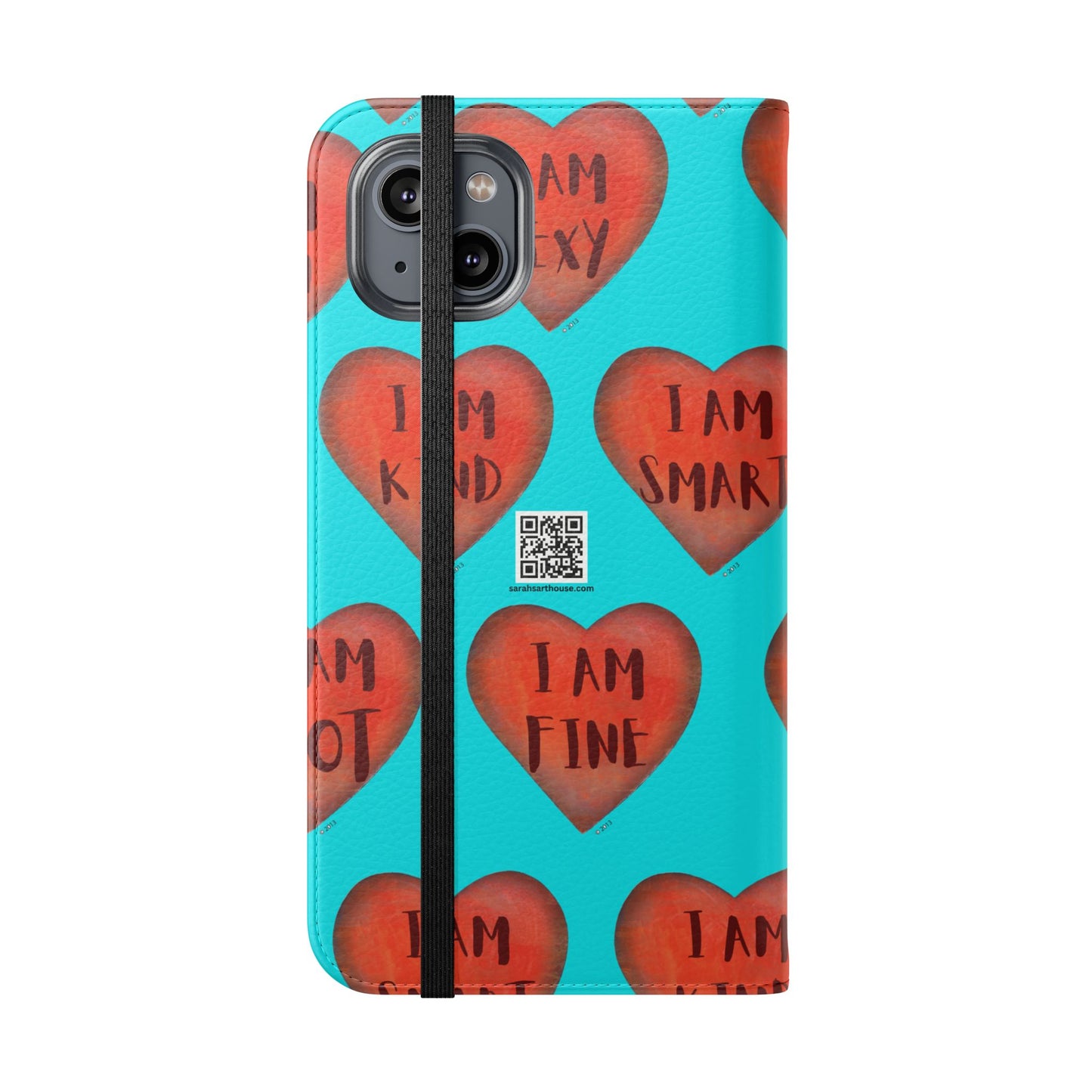 Phone Flip Cases - Wallet Phone case - Turquoise flip phone case - Heart Phone case - Love Gift - iphone wallet - Samsung Wallet