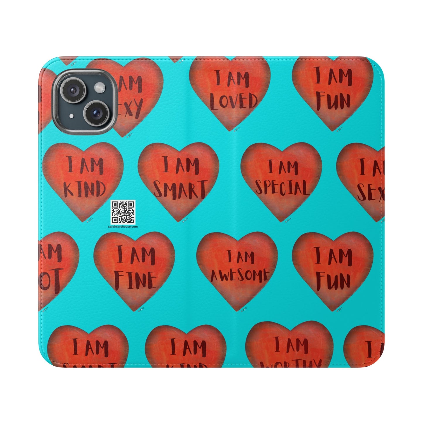 Phone Flip Cases - Wallet Phone case - Turquoise flip phone case - Heart Phone case - Love Gift - iphone wallet - Samsung Wallet