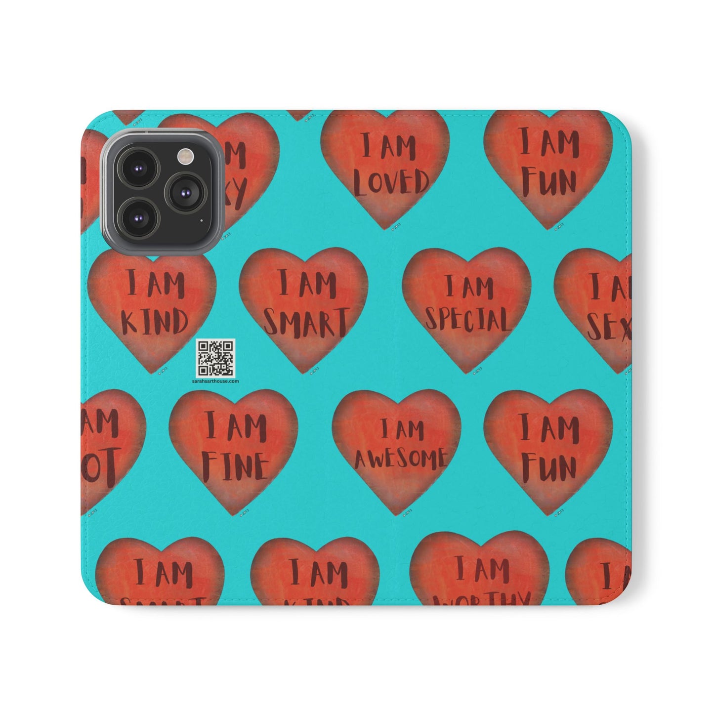 Phone Flip Cases - Wallet Phone case - Turquoise flip phone case - Heart Phone case - Love Gift - iphone wallet - Samsung Wallet