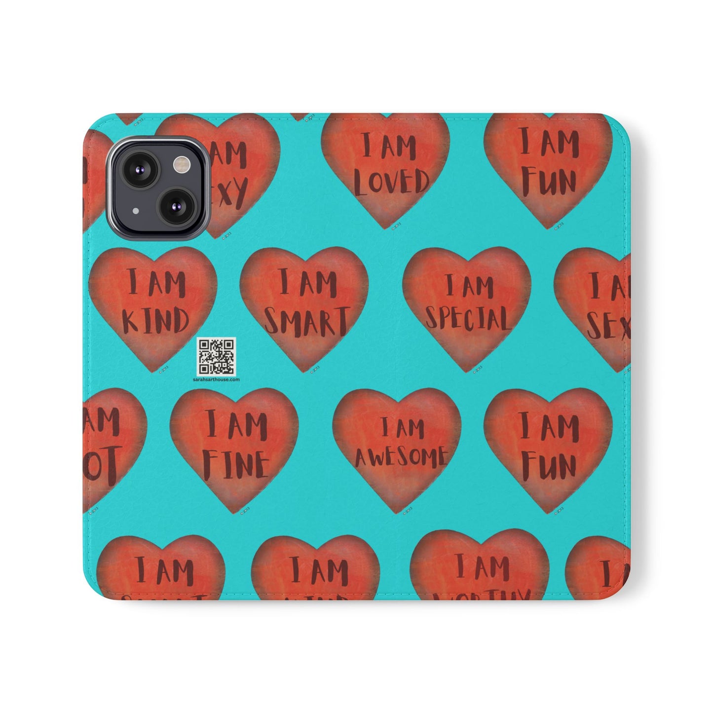 Phone Flip Cases - Wallet Phone case - Turquoise flip phone case - Heart Phone case - Love Gift - iphone wallet - Samsung Wallet