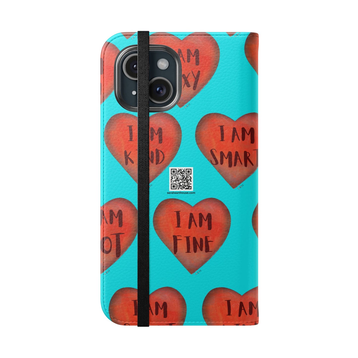 Phone Flip Cases - Wallet Phone case - Turquoise flip phone case - Heart Phone case - Love Gift - iphone wallet - Samsung Wallet