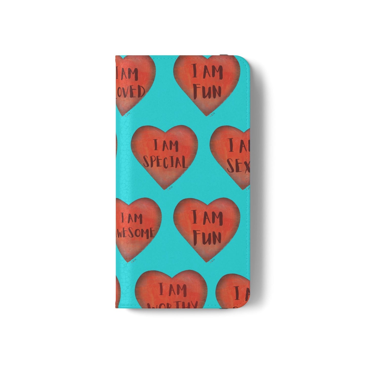 Phone Flip Cases - Wallet Phone case - Turquoise flip phone case - Heart Phone case - Love Gift - iphone wallet - Samsung Wallet