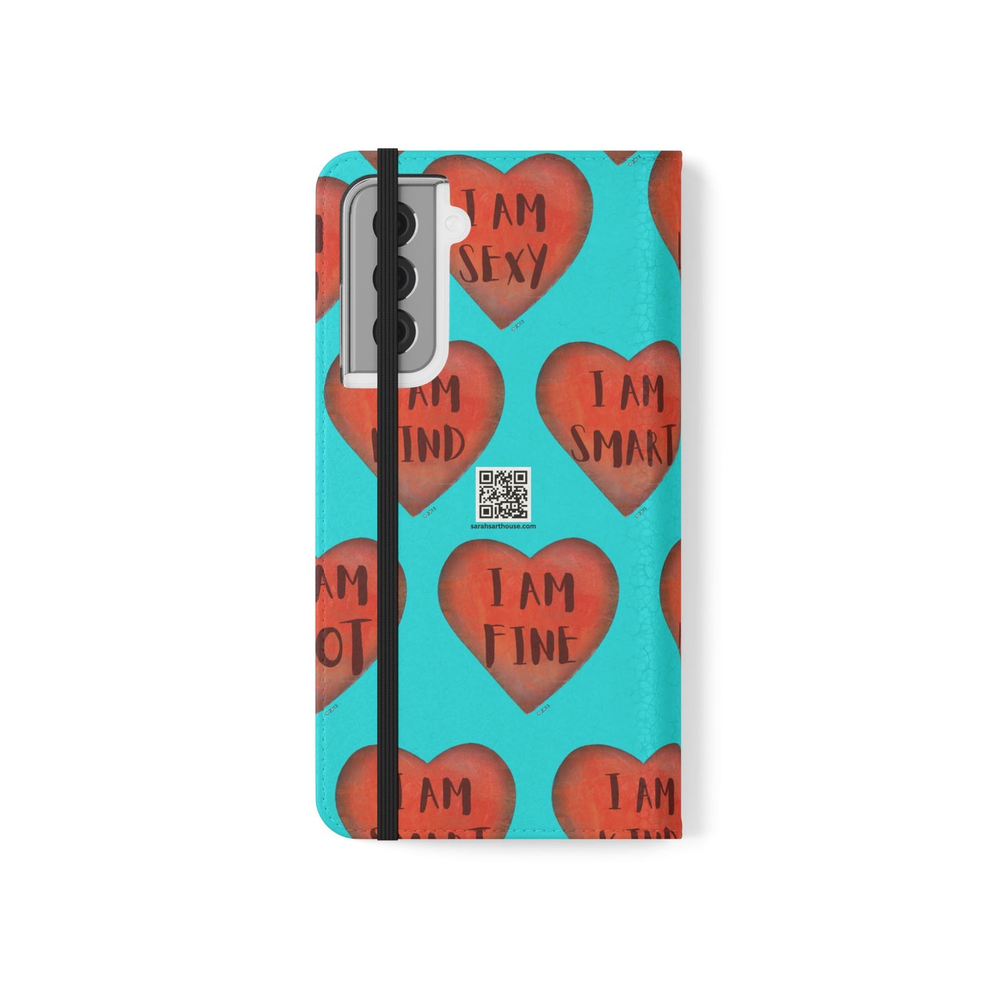 Phone Flip Cases - Wallet Phone case - Turquoise flip phone case - Heart Phone case - Love Gift - iphone wallet - Samsung Wallet