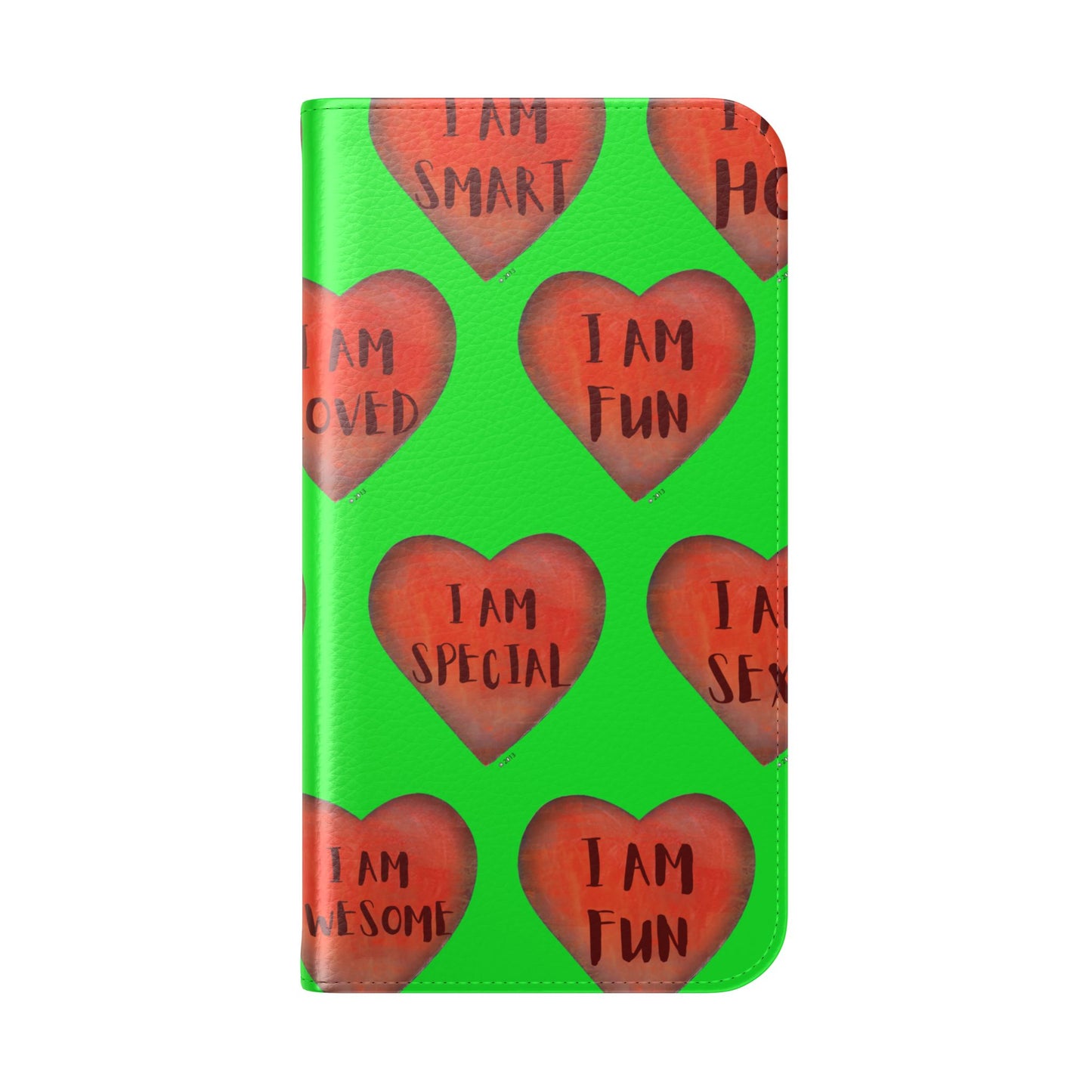 Phone Flip Cases - Wallet Phone case - Green flip phone case - Heart Phone case - Love Gift - iphone wallet - Samsung Wallet