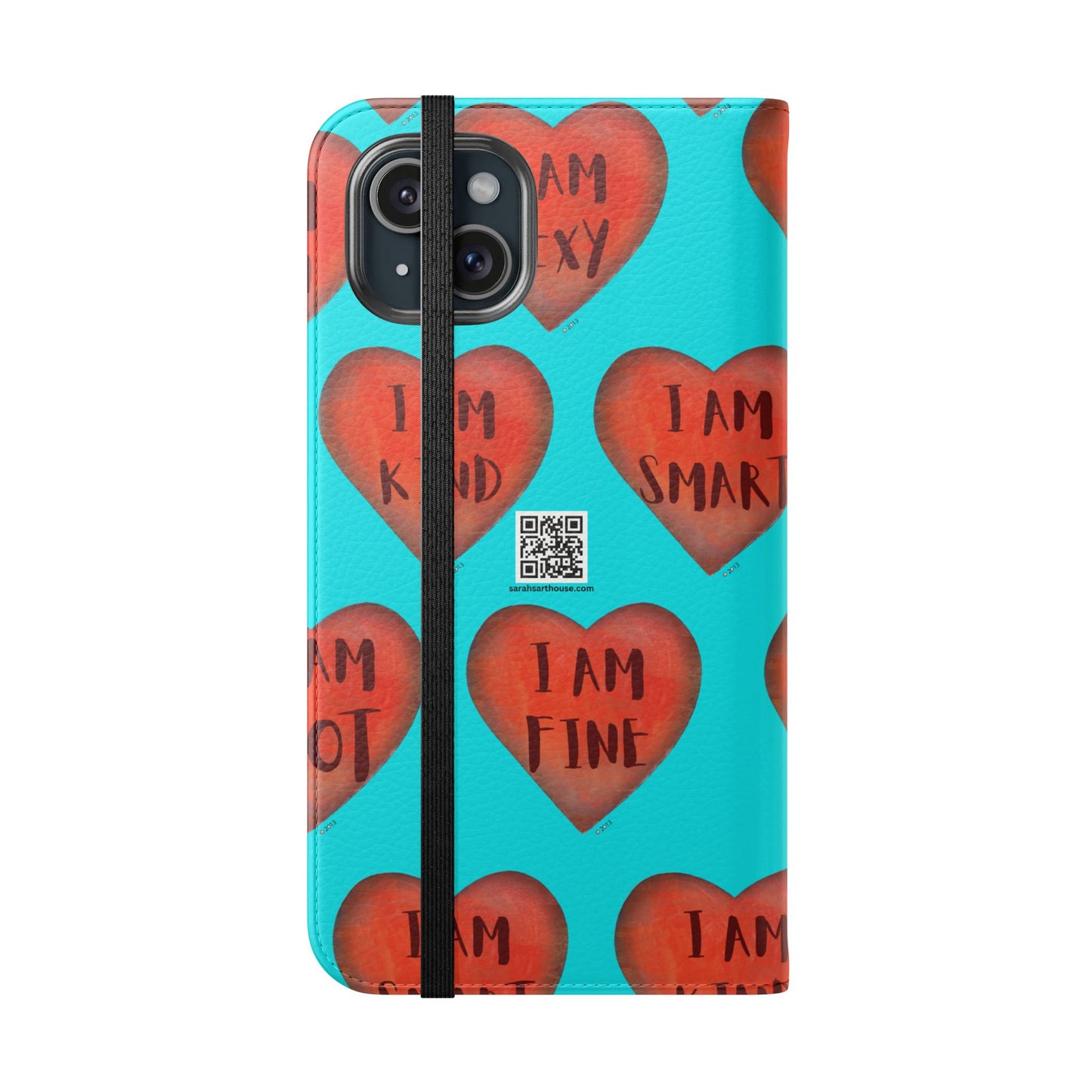 Phone Flip Cases - Wallet Phone case - Turquoise flip phone case - Heart Phone case - Love Gift - iphone wallet - Samsung Wallet