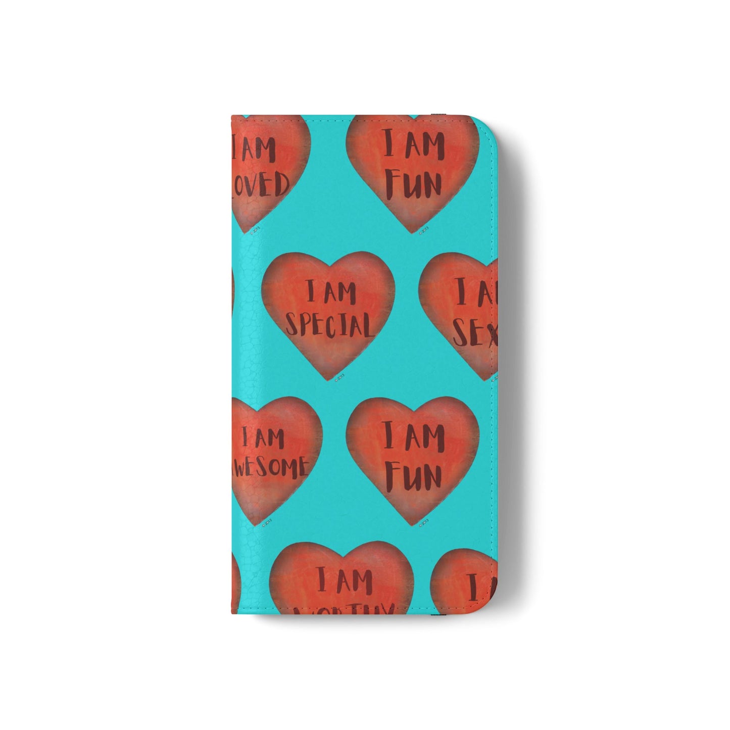 Phone Flip Cases - Wallet Phone case - Turquoise flip phone case - Heart Phone case - Love Gift - iphone wallet - Samsung Wallet