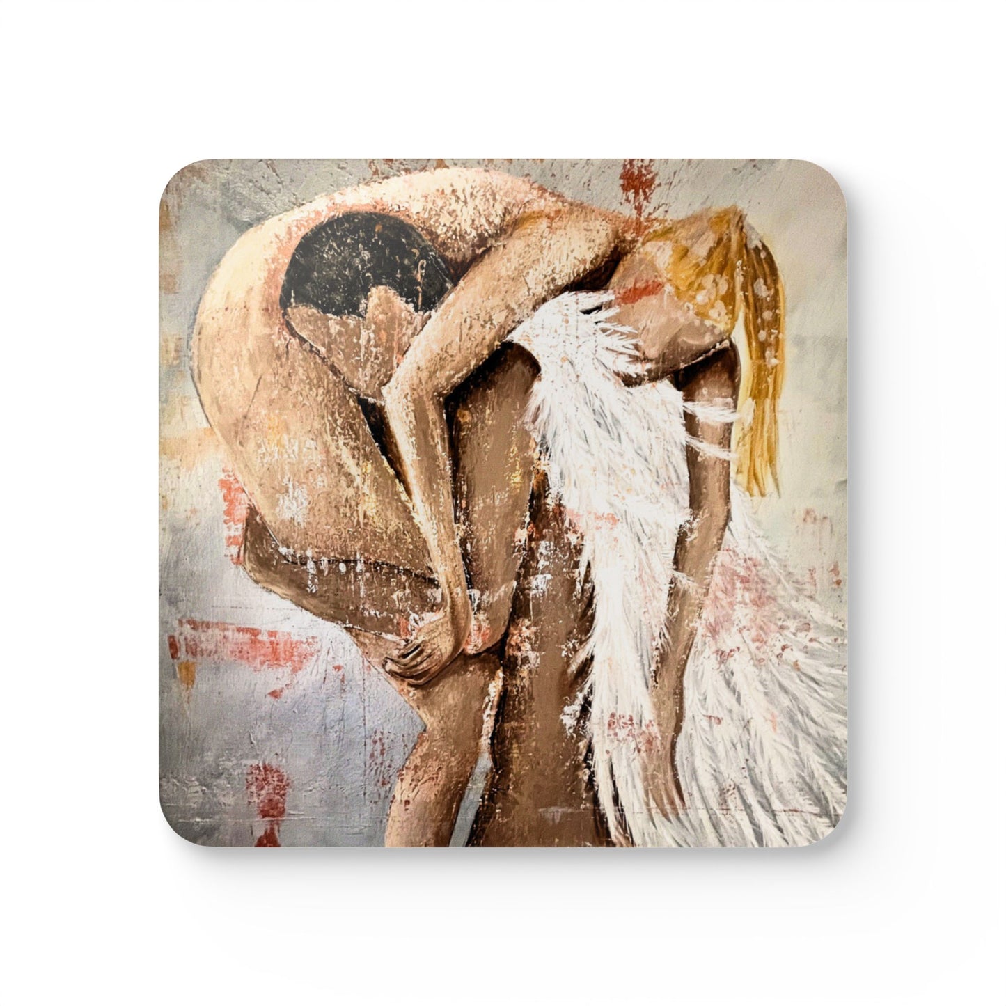 Coaster Set - Angel - Original Hand Painted Art - Corkwood