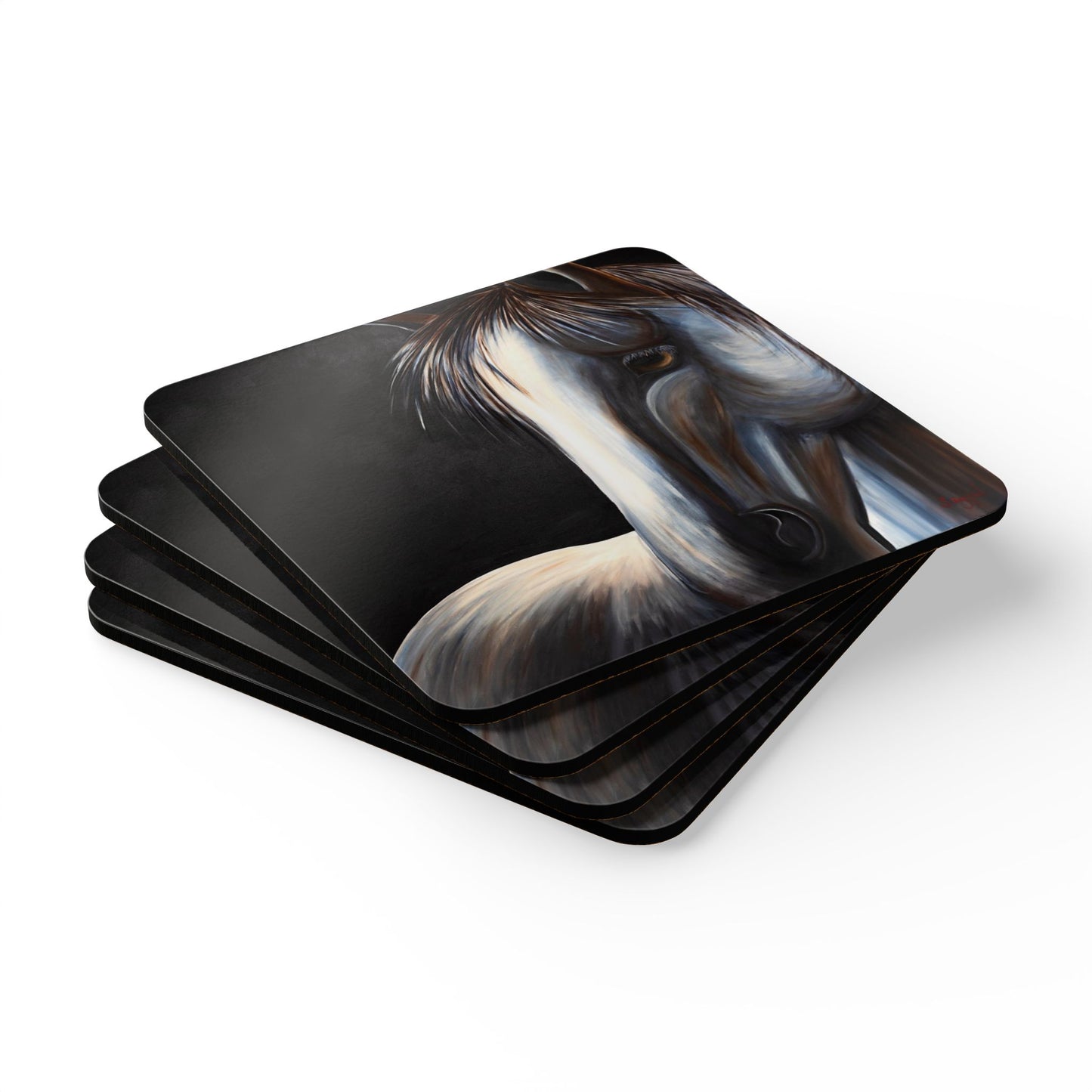 Coaster Set - "Stamina" Original Hand Painted Art - Cork Backed Coasters