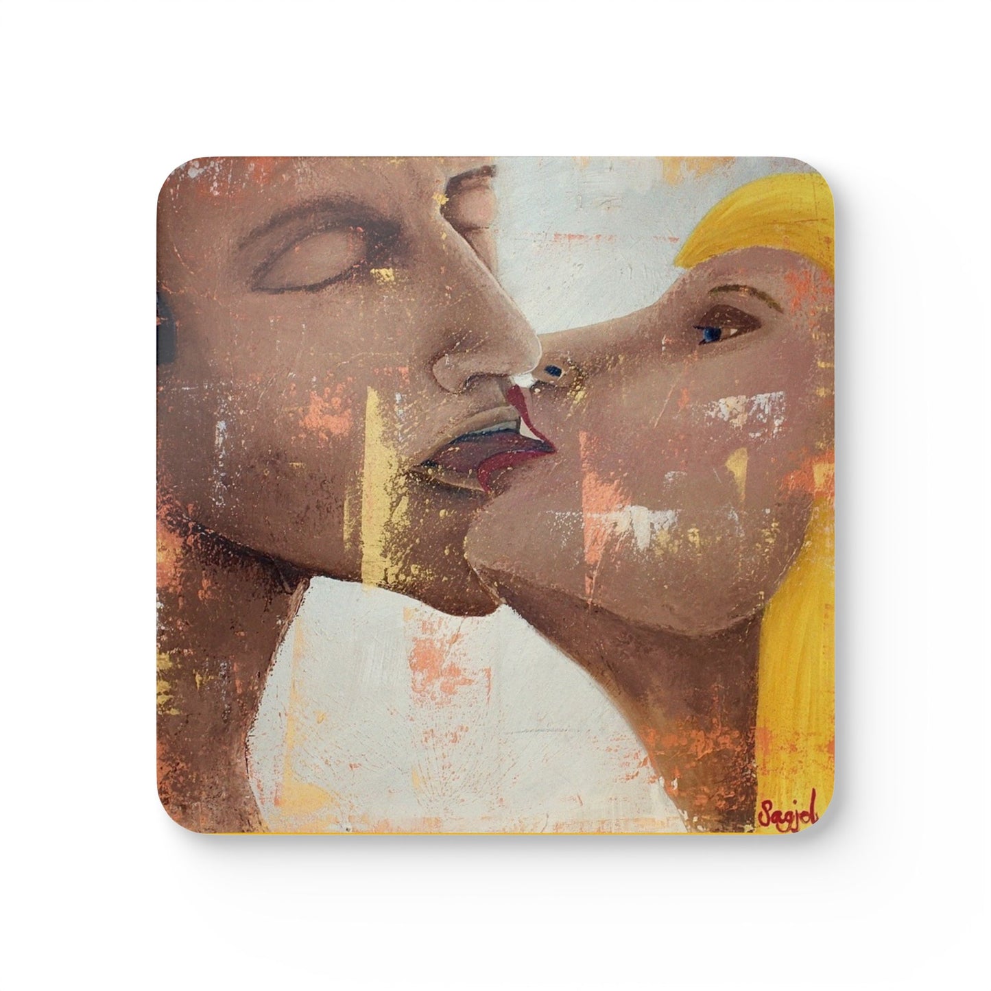 Coaster Set - "Passion" Original Hand Painted Art - Cork backed Coaster