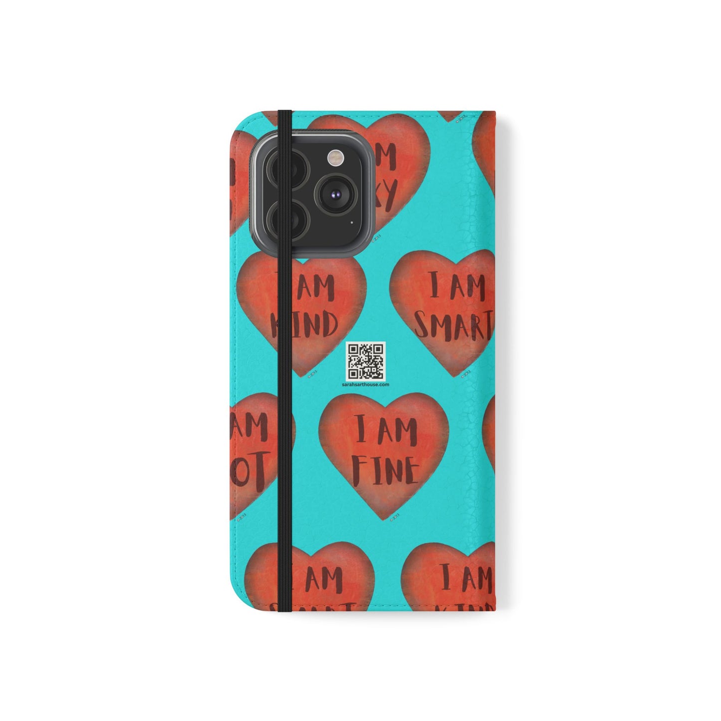 Phone Flip Cases - Wallet Phone case - Turquoise flip phone case - Heart Phone case - Love Gift - iphone wallet - Samsung Wallet