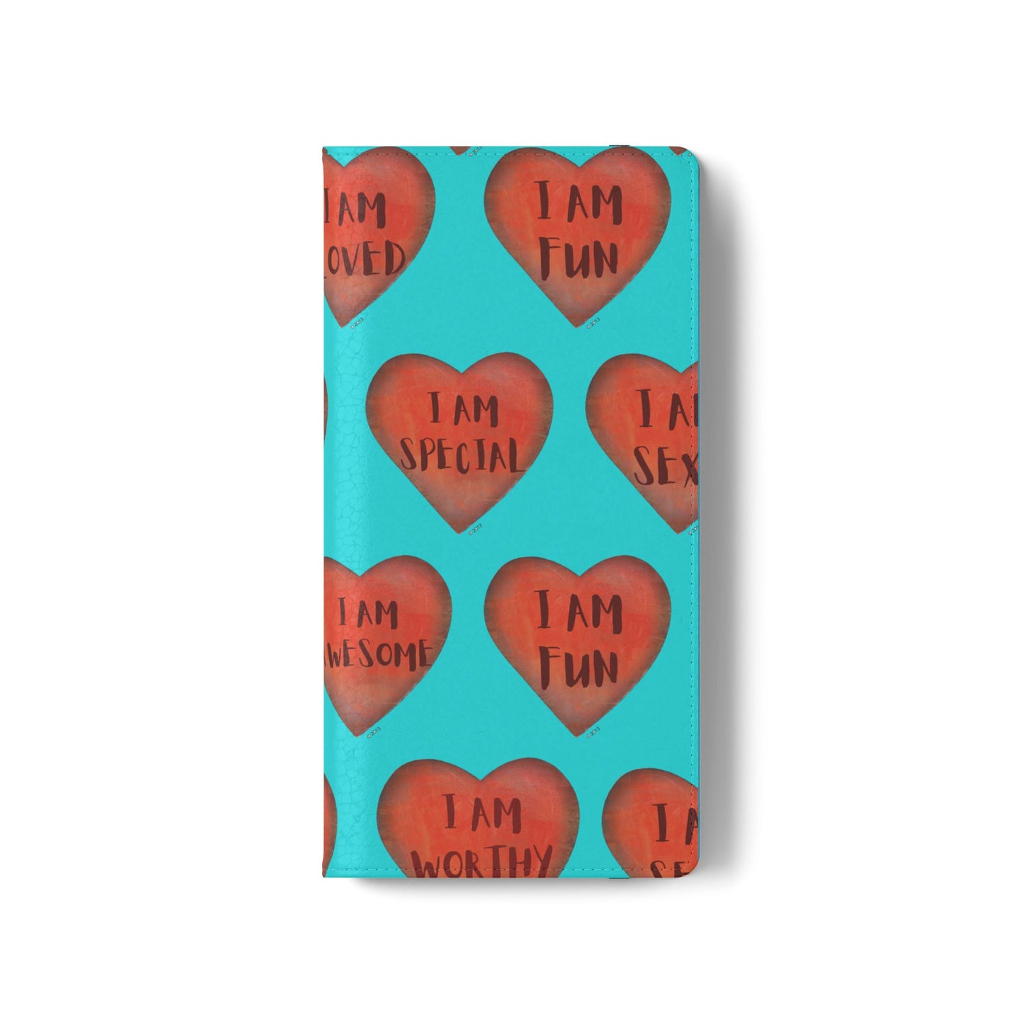 Phone Flip Cases - Wallet Phone case - Turquoise flip phone case - Heart Phone case - Love Gift - iphone wallet - Samsung Wallet