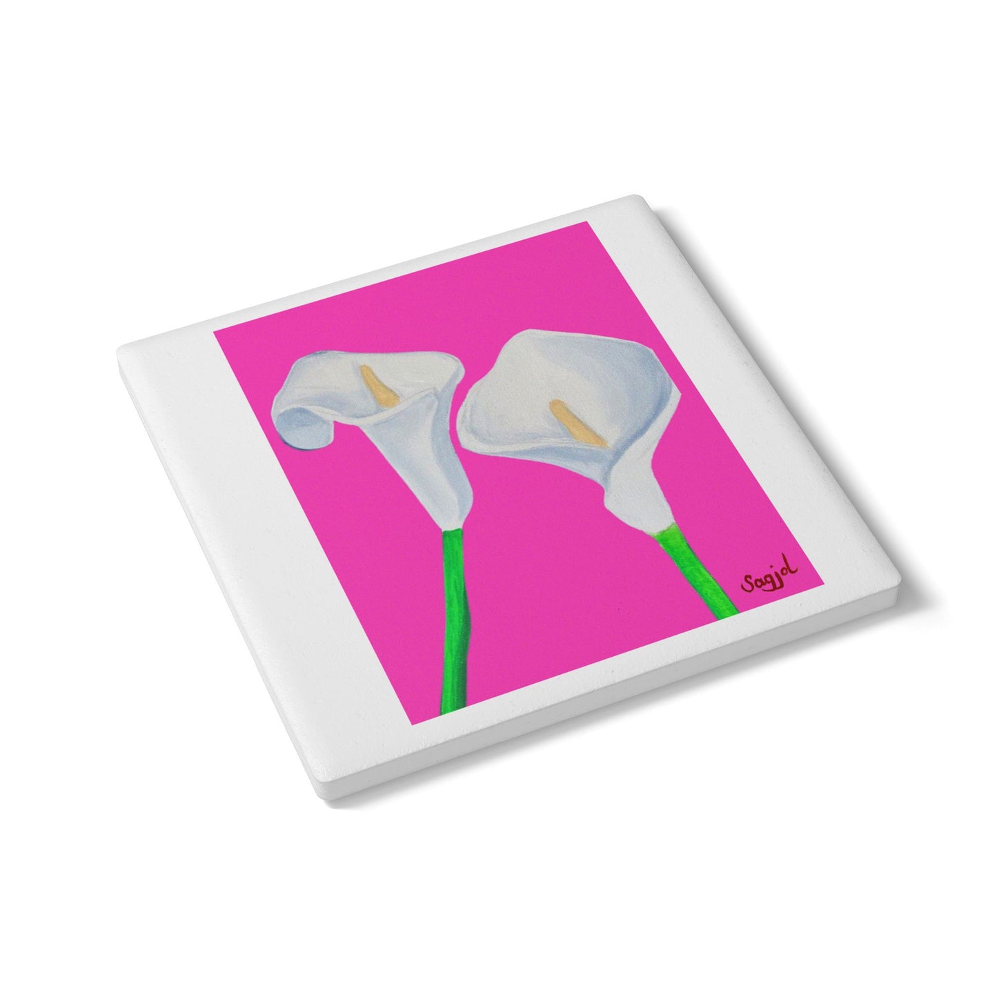 Pink Lilly's Ceramic Coaster - Floral Home Decor