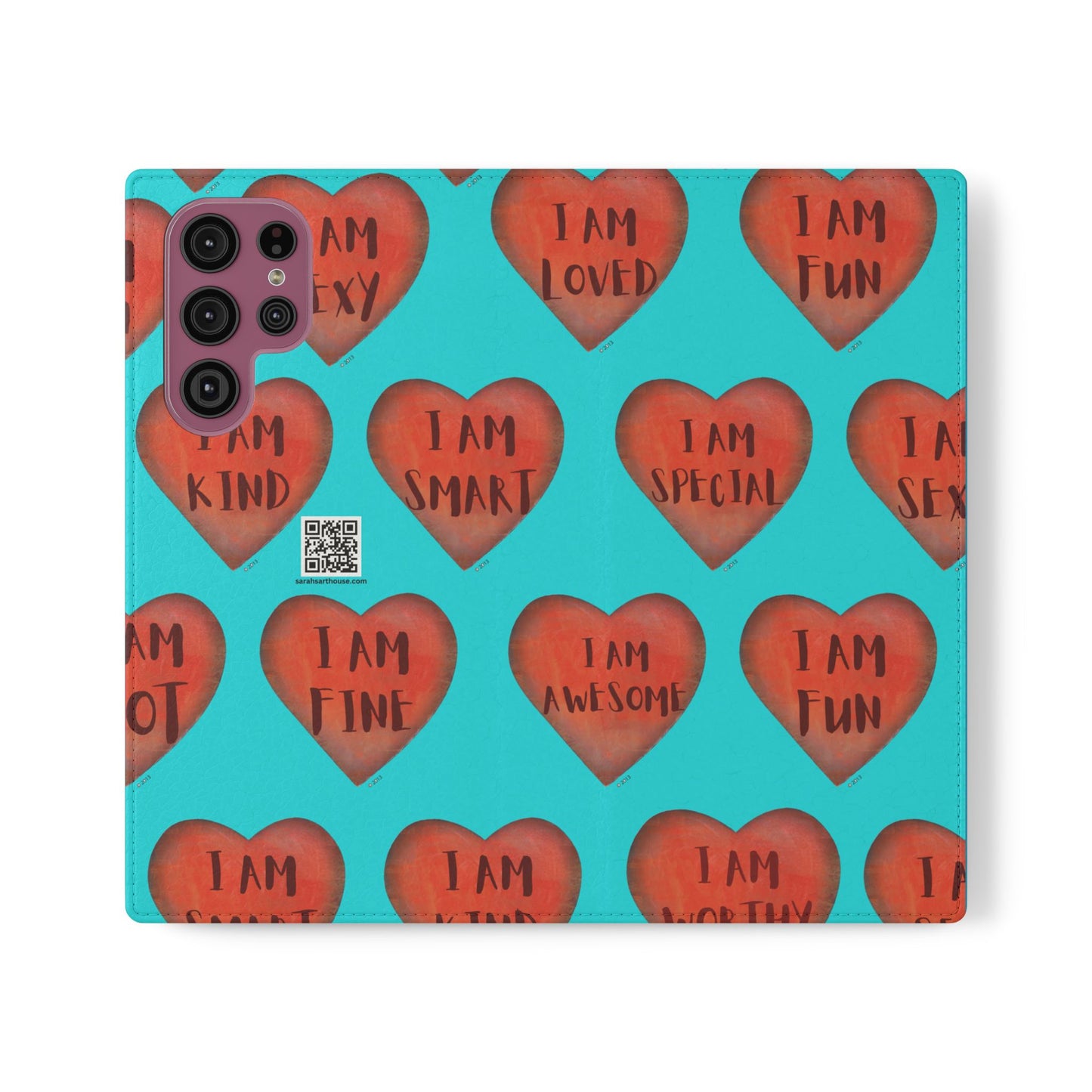 Phone Flip Cases - Wallet Phone case - Turquoise flip phone case - Heart Phone case - Love Gift - iphone wallet - Samsung Wallet