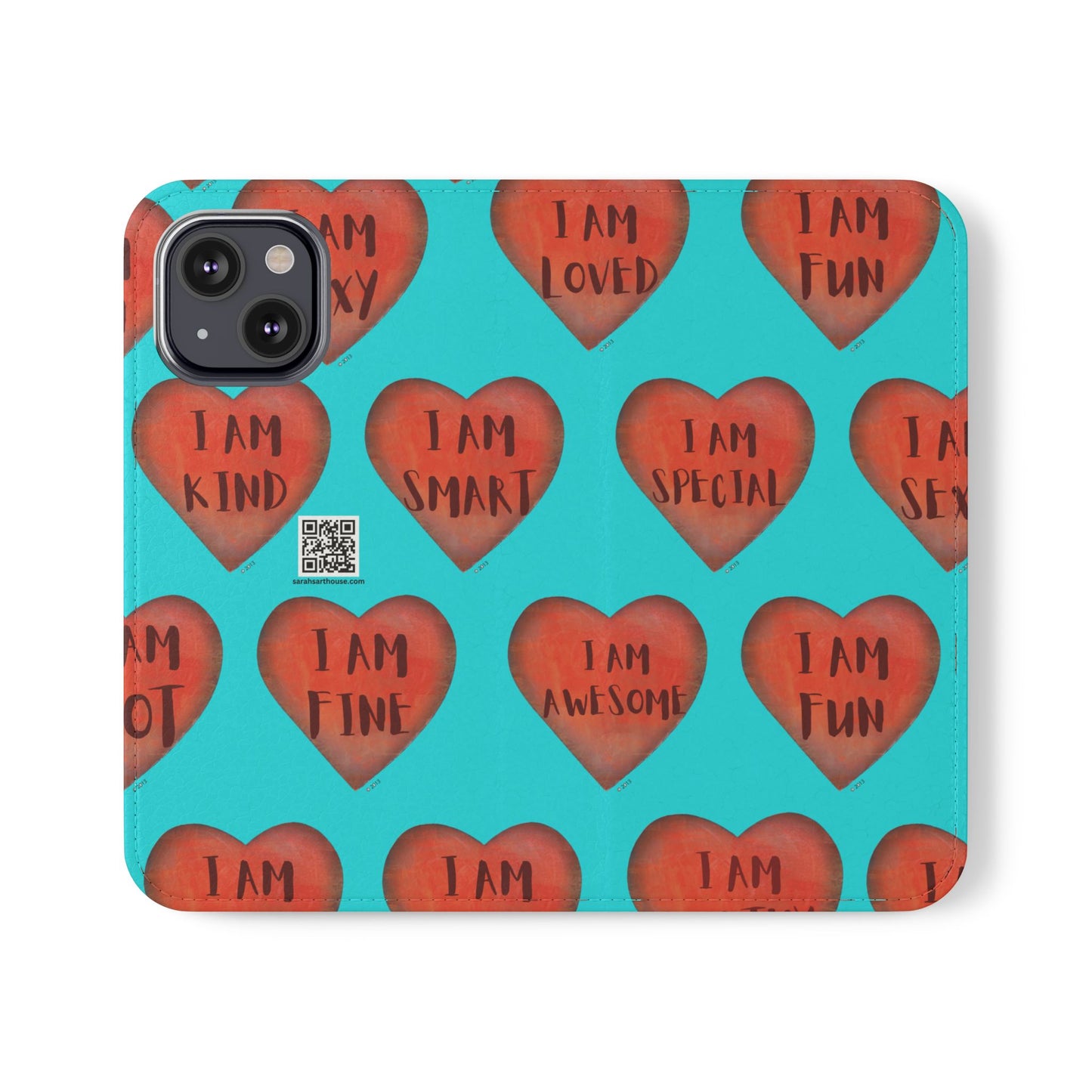 Phone Flip Cases - Wallet Phone case - Turquoise flip phone case - Heart Phone case - Love Gift - iphone wallet - Samsung Wallet