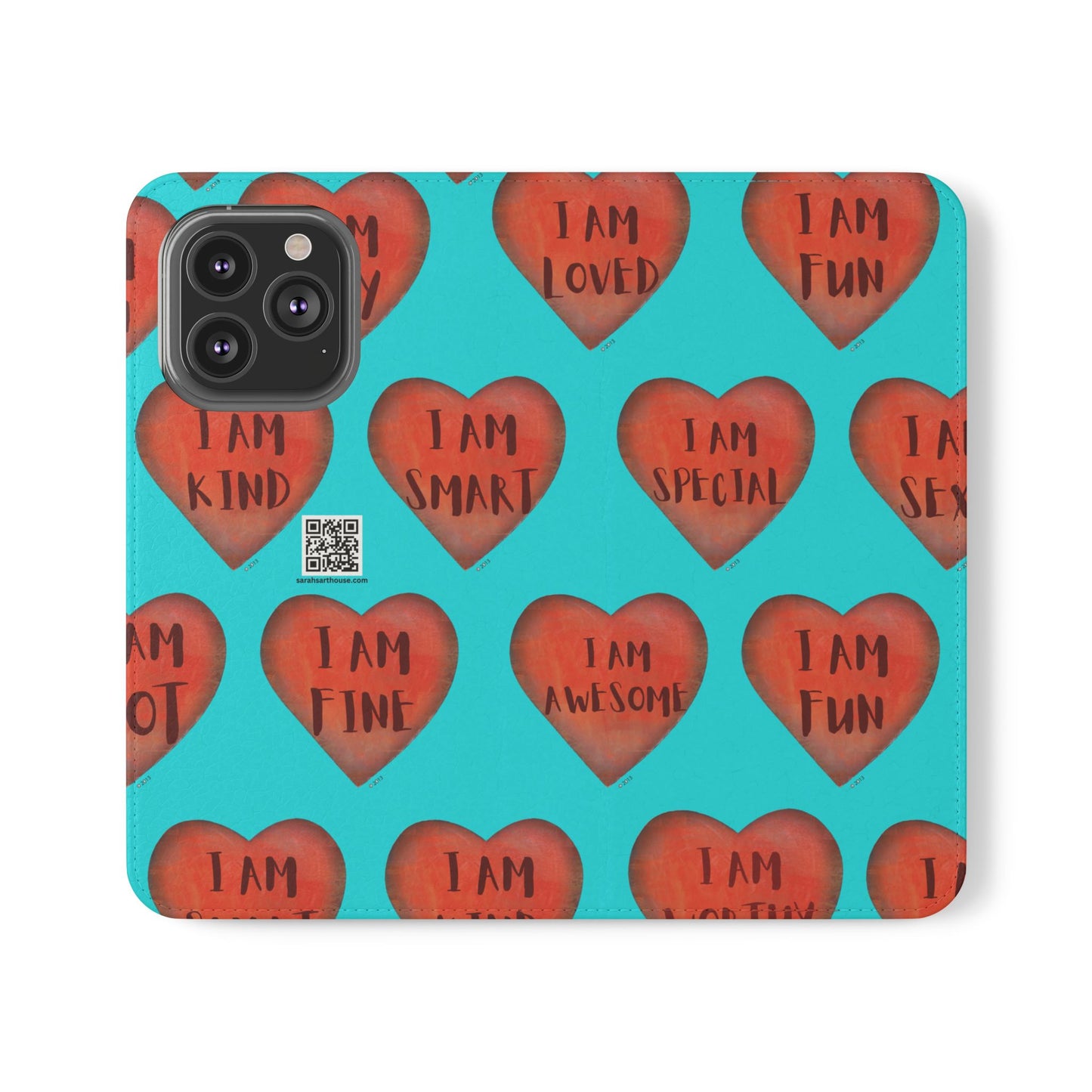 Phone Flip Cases - Wallet Phone case - Turquoise flip phone case - Heart Phone case - Love Gift - iphone wallet - Samsung Wallet