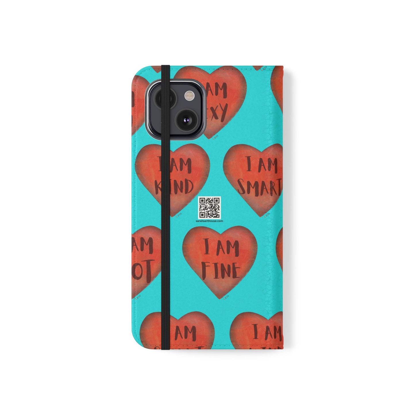 Phone Flip Cases - Wallet Phone case - Turquoise flip phone case - Heart Phone case - Love Gift - iphone wallet - Samsung Wallet