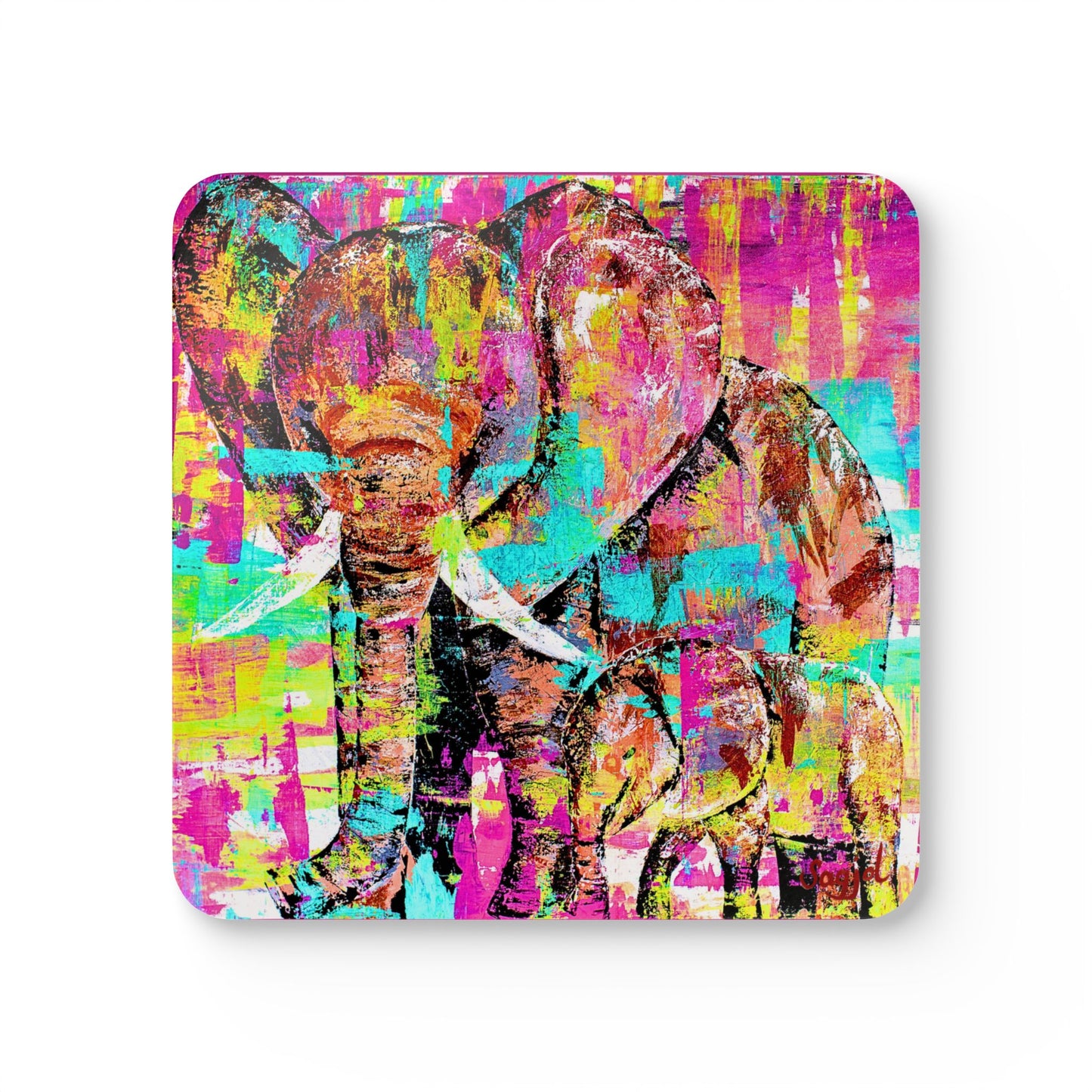 Coaster Set - Pure Love, Original Hand Painted Art - Cork Backed Coaster