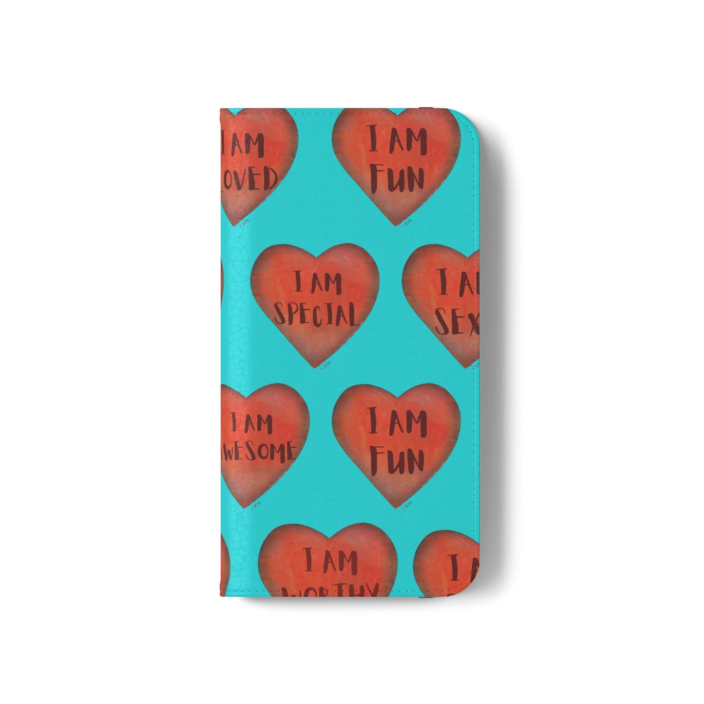Phone Flip Cases - Wallet Phone case - Turquoise flip phone case - Heart Phone case - Love Gift - iphone wallet - Samsung Wallet