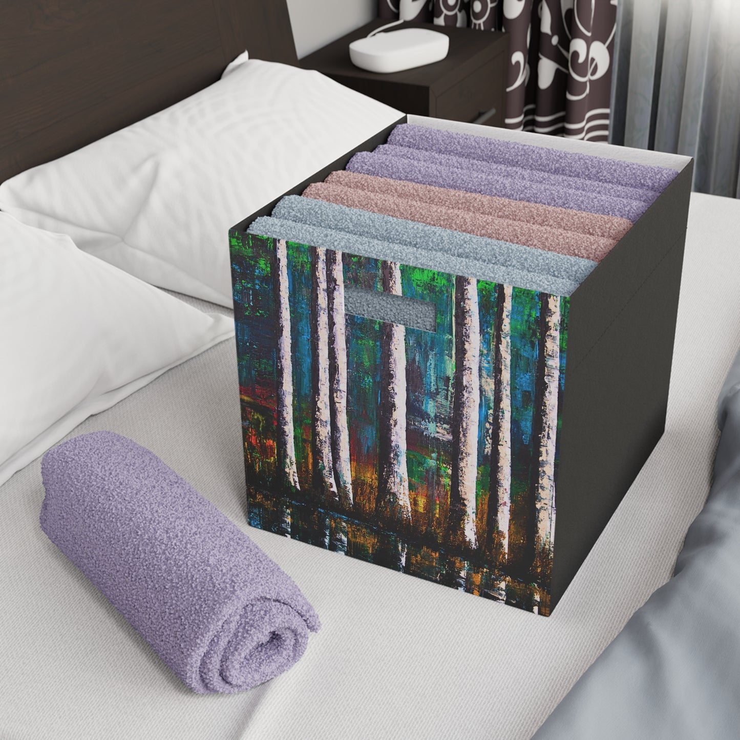 Felt Storage Box - Reflections Hand Painted Art Organizer