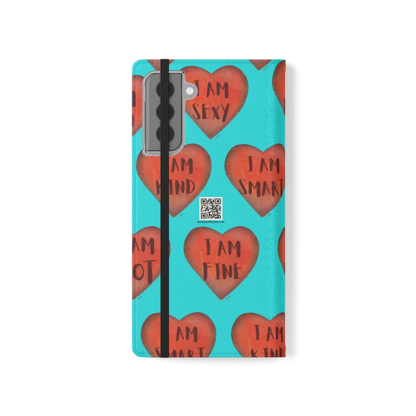 Phone Flip Cases - Wallet Phone case - Turquoise flip phone case - Heart Phone case - Love Gift - iphone wallet - Samsung Wallet