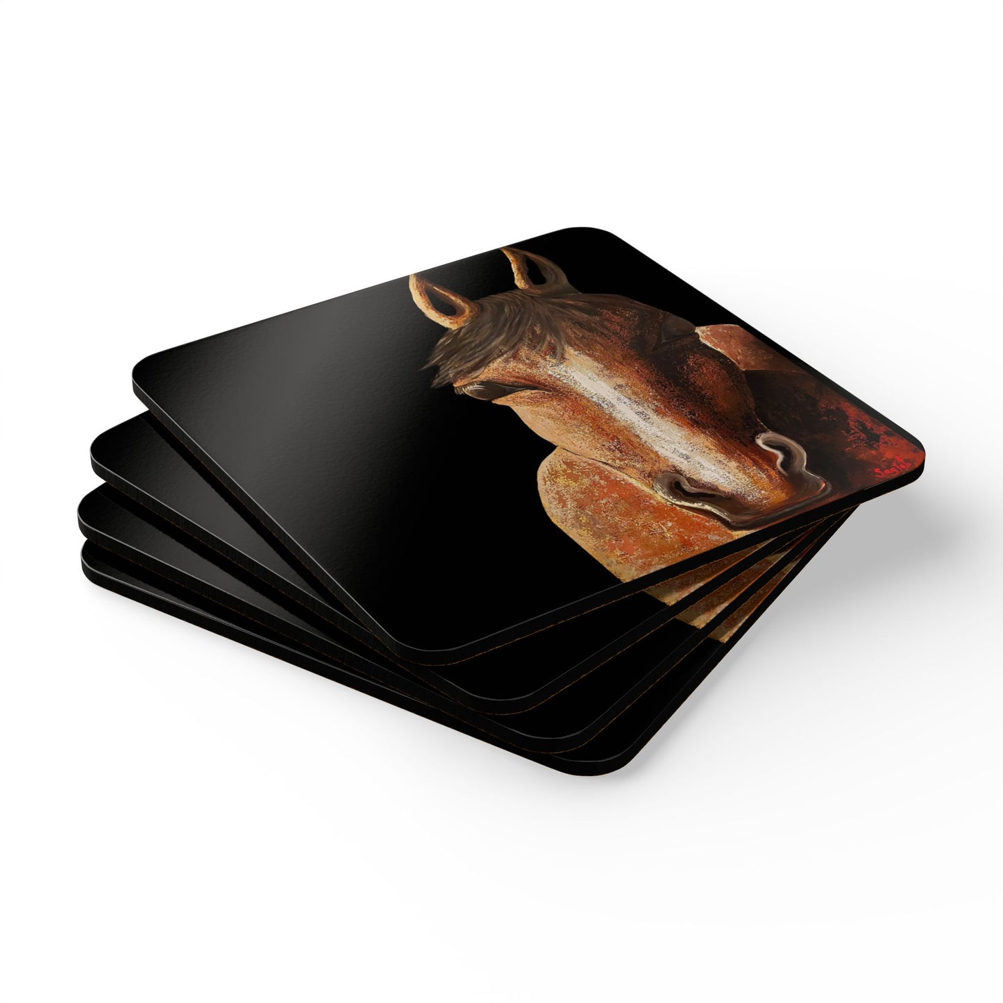 Coaster Set - Nigel, Original Hand Painted Art - Cork Backed Coasters