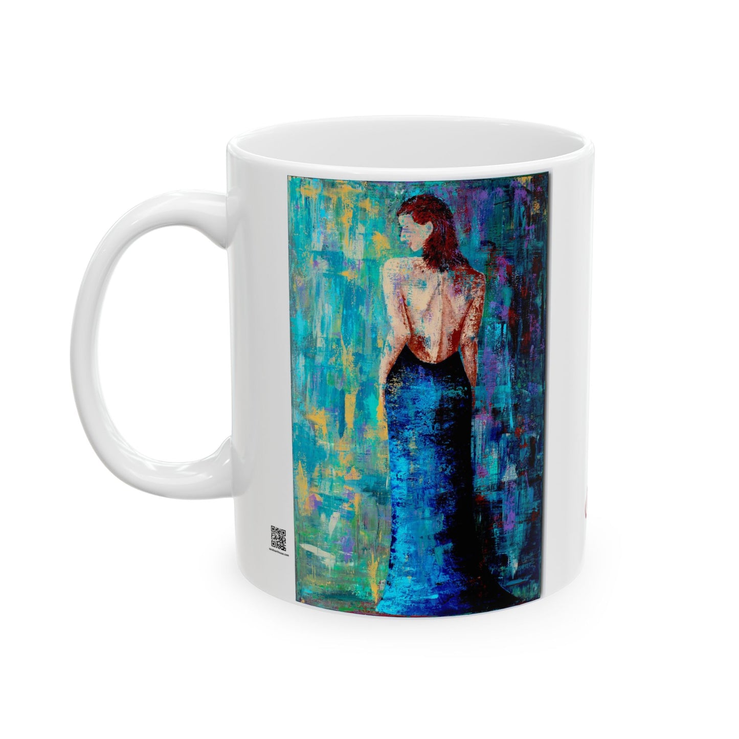 Ceramic Mug - Lady in Blue - Original Art Coffee Mug - Mothers Day Gift - Birthday Gift - Housewarming Gift