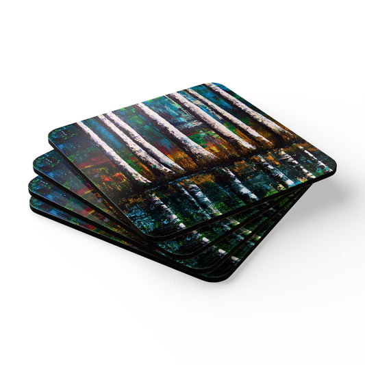 Coaster Set - Reflections - Original Hand Painted Art - Corkwood