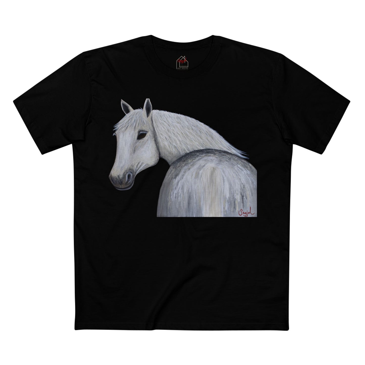 Unisex Tee - "Ghost" Graphic Tee - Original Art Tee -Western style shirt - Equestrian Art