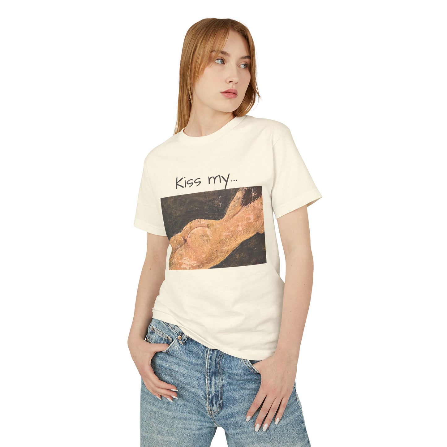 Unisex Garment-Dyed Heavyweight Cotton Tee - "Kiss my ..." - Original hand painted Graphic Tee