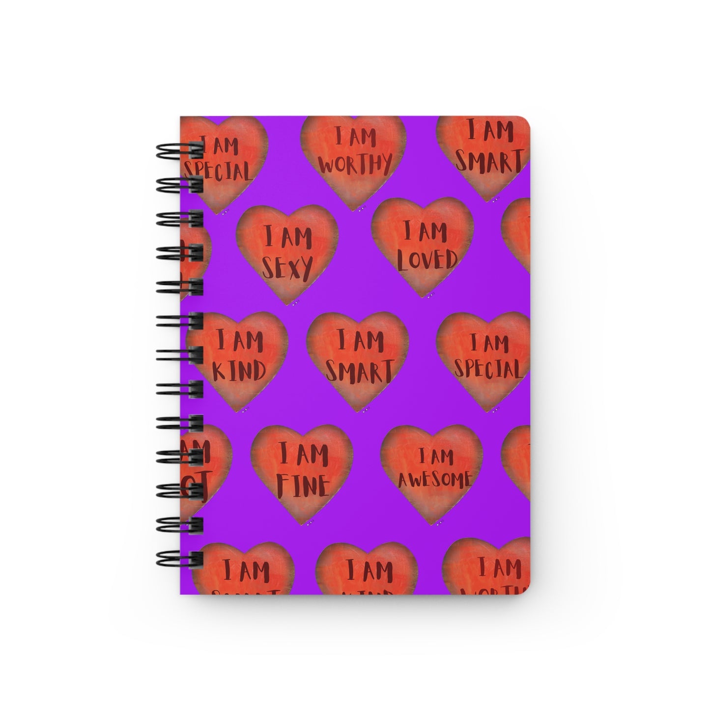 Spiral Bound Notebook - Purple motivational "Heart"- Note pad - College Dorm Decor - Gift for Her