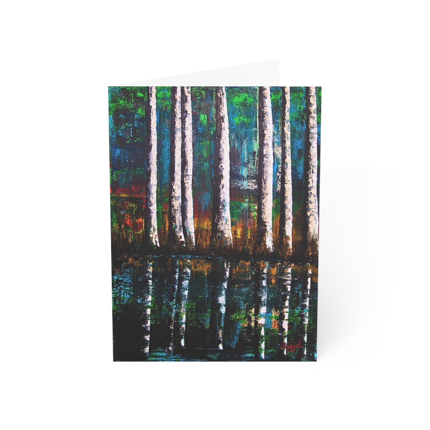 Greeting Card - Reflections by Sagjol, Folded high quality Greeting Cards - Birthday Card - Note Cards