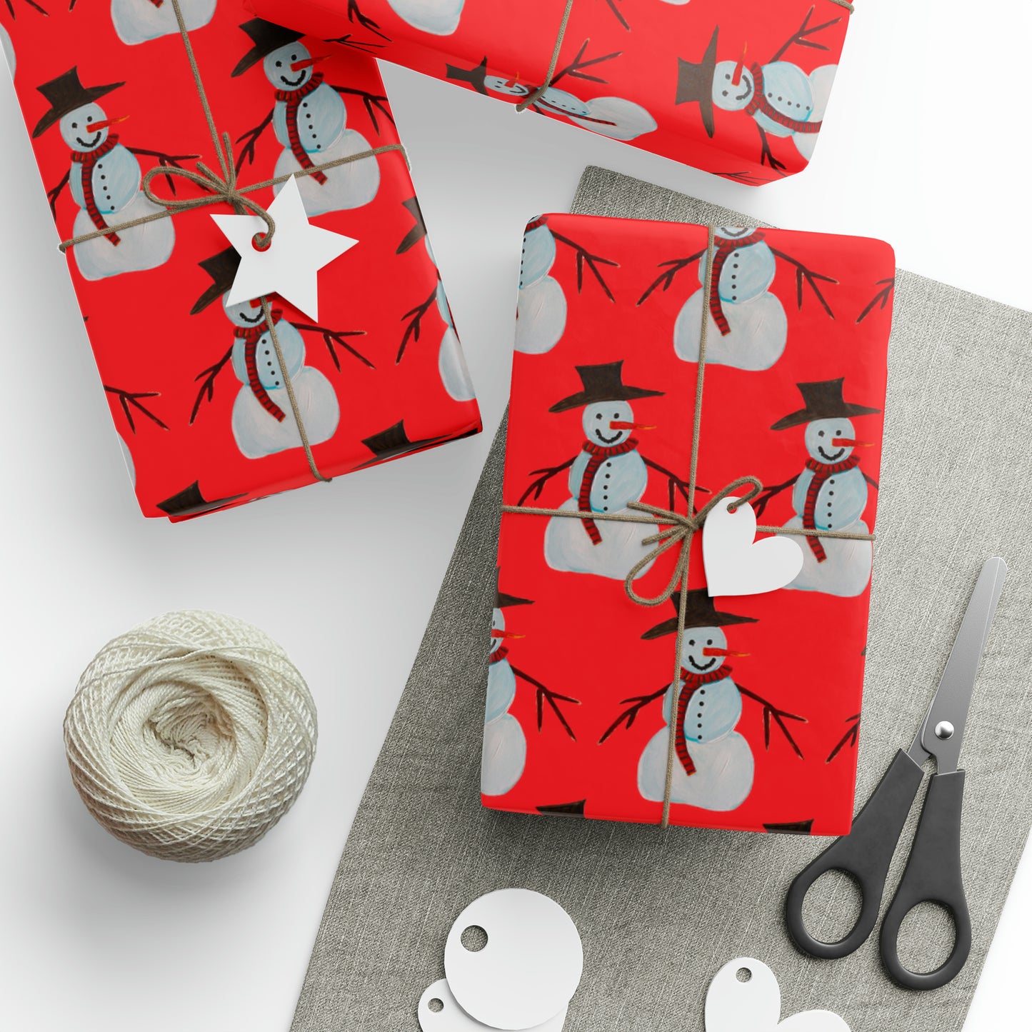 Snowman Wrapping Paper - Holiday wrapping Paper - Wrapping paper for gifts - Original Art wrapping paper
