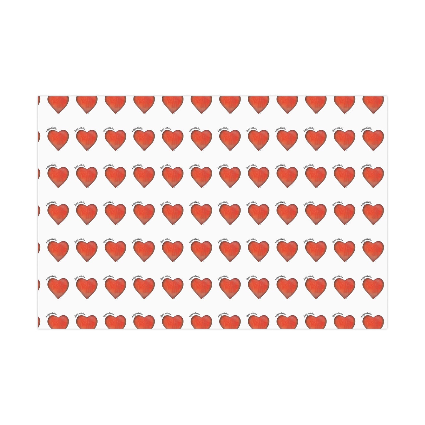 Gift Wrap Papers - "Happy Valentine" Heart Gift Paper -  Valentine Wrapping Paper